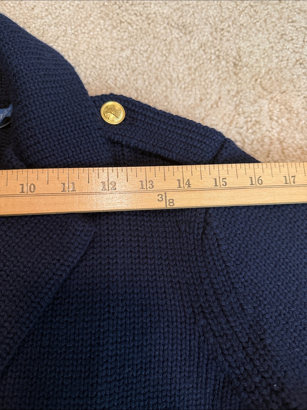 Polo Ralph Lauren Merino Sweater Blazer Hunter Navy Medium - Picture 11 of 16
